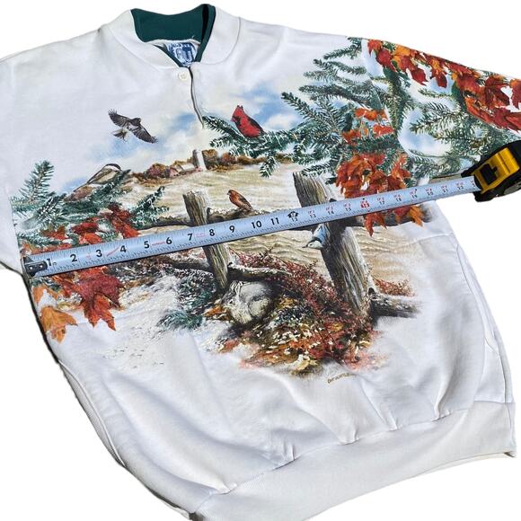 Art Unlimited Fall to Frost Wildlife Scene Double-sided Sweatshirt Sz M - Picture 5 of 12